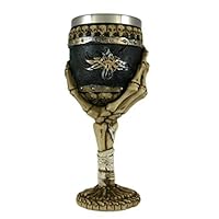 Bellaa 21022 Ossuary Style Skeletal Wine Goblet Bones 8 inch