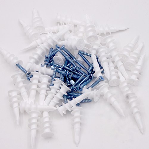 Drywall Anchors 120 Pcswith Screws Kit Plastic Self Drilling Drywall