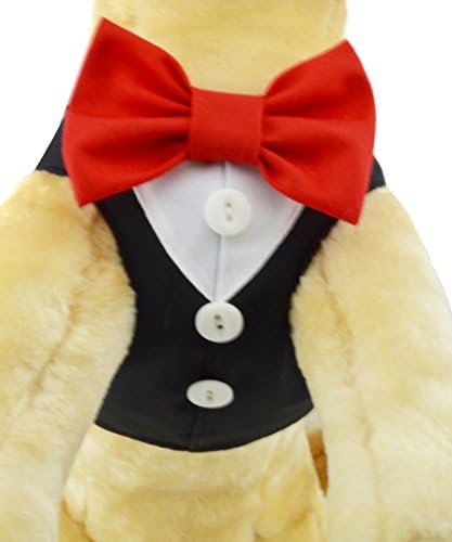 Black Step In Dog Harness with Shirt Front and Bow Tie