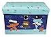 Clever Creations Collapsible Bench Storage Organizer for Bedrooms, Playrooms and Living Rooms, Perfect Size Chest for Books, Clothes, Electronics, and Gadgets, Blue Pirate Themed