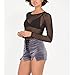 May&Maya Women's Long Sleeve Pure Mesh Blouse