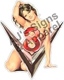 AJ's Signs & Apparel V8 Pin Up Vinyl sticker style 1 5