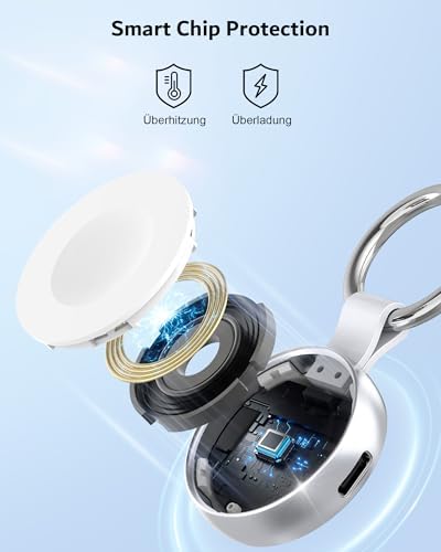 USB C Ladegerät mit Schlüsselanhänger für Apple Watch (Silber)