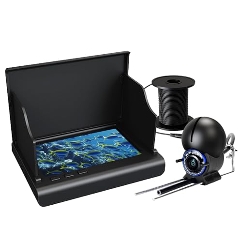 Underwater Fishing Camera with 4.3 Inch LCD, 5000mAh Battery, Infrared Night Vision Light, Portable Fish Finder with 100ft Cable for Ice Lake Boat Kayak Fishing