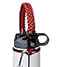 WaterFit Paracord Carrier Strap Cord with Safety Ring and Carabiner for 12-Ounce to 64-Ounce Wide Mouth Water Bottles, Red/Compass