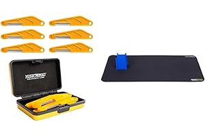 MusicNomad MN670 6 pc. Diamond Coated Acoustic Guitar Nut Slotting Files Set - Light/Medium Strings, Yellow & MN207 Premium I