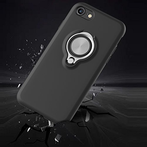 Cover for iPhone 6 Plus Case, 2 in 1 360 Degree Ring Stand Dual Layer TPU Silicone Rubber Bumper Shockproof Support Magnetic Car Mount Holder Thin Case for Apple iPhone 6s Plus (4, iPhone 6 Plus)