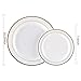 ​225 Piece Gold ​Disposable ​Dinnerware Set​ ​| Plastic Tableware for 25 Guests​ | ​50 Gold Rim Plastic Plates​, ​​25 Gold ​Rimmed ​Plastic Cups​, ​​25 Gold Plastic Silverware​​ Sets, 50 Paper Napkins