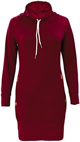 Anbielly New Autumn Dress O-neck Long Sleeve Fashion Casual Style Mini Solid Hooded Women's Dress