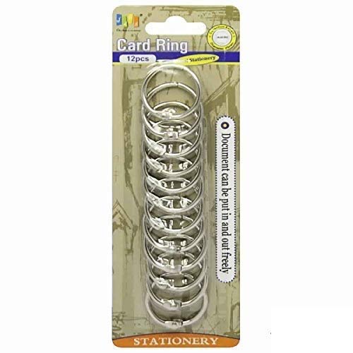 KNAFS Loose Leaf Binder Ring Key Chain Key Rings Card Ring Stainless Steel – (25mm 12pcs).