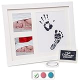 BABY HANDPRINT KIT - BABY HANDPRINT AND BABY FOOTPRINT KIT - Unisex Keepsake Frames for Babies + Baby Shower Wishes Card 2-4x6 Photo Folder, Unique Baby Gift For Registry by Anes
