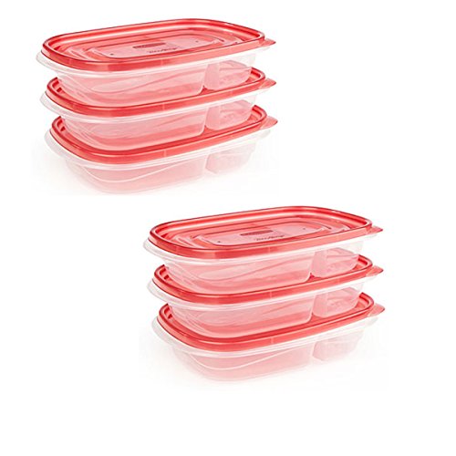 Rubbermaid 7F57-RE-TCHIL TakeAlongs Divided Container, Pack