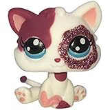 LPSCB Custom-Made Baby for Short Hair Cat #2291 Pink White Kitten Sparkle Glitter Eyes 1 Inch Kitty Mini Pet Toys