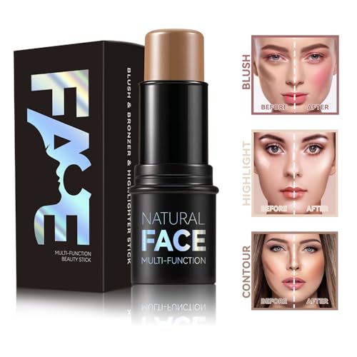 YOUMEDI FACE HIGHLIGHT STICK, CREAM CONTOUR STICKS SHADES WITH HIGHLIGHTER & BLUSH, NON-GREASY LONG-WEAR FACE CONTOURING PEN, WATERPROOF SHIFT-PROOF LASTING GLOW FINISH HIGHLIGHTER MAKEUP STICK(11)