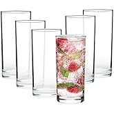 Vikko Water Glasses, Set of 6 Drinking Glasses, Thick and Durable Tumbler, 10 Ounce Tall Kitchen Glasses, Dishwasher Safe Highball Glass Tumbler, Heavy Duty Cups