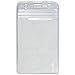 HOSL Waterproof Clear Plastic Vertical Name Tag Badge ID Card Holders + Metal Badge Holder Clips with PVC Straps (100 Pack)