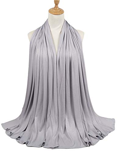 Long Cotton Head Wrap Scarf for Women African Breathable Hair Jersey Turban Headwrap Light Grey 2 Long Cotton Head Wrap Scarf for Women African Breathable Hair Jersey Turban Headwrap Light Grey