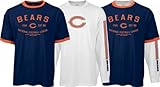 Chicago Bears Navy/White Team-Up Short Sleeve/Long Sleeve Combo Pack