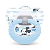 NUK Disney Mickey Mouse Orthodontic Pacifier, 6-18 Months, Blue/White