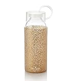Kate Spade Gold Glitter Wrapped Glass Water Bottle Canteen