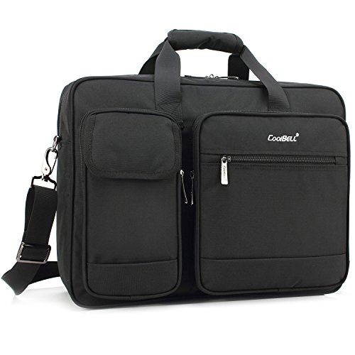 CoolBELL 15.6 Inch Laptop Briefcase Protective Messenger Bag Nylon Shoulder Bag Multi-functional Hand Bag For Laptop / Ultrabook / Tablet / Macbook / Dell / HP / Men/Women/Business (Black)