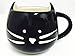 DOYOLLA Lovely Cute Little Black Cat Coffee Milk Ceramic Mug Cup (Black)