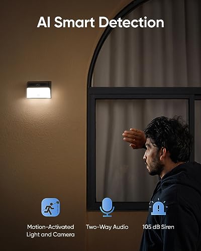 eufy Security Solar Wall Light Cam S120, Solar Security Cameras Wireless Outdoor, Camera, Forever Power, Motion Activated Light, AI Detection, IP65 Waterproof, Spotlight, No Monthly Fee