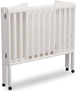 delta children folding portable mini baby crib with mattress