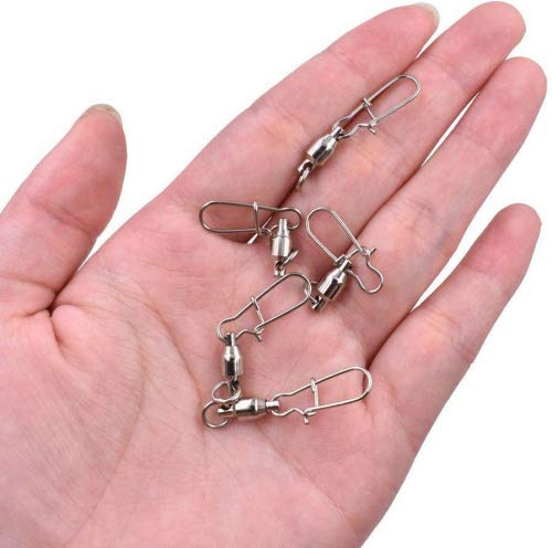PHECDA PROFLY 10Pcs/20Pcs Copper Fishing Ball Bearing Swivel with Duo Lock, Welded Rings Test 24LB~ 145LB (5# (84LB) 20pcs)