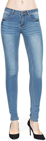 Women's Indigo Blue Super Comfy Stretch Denim Skinny Jeans,Blue,13