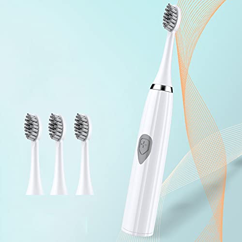 Musommer Electric Toothbrush for Adults Whitening Ultrasonic Toothbrush with 3 Brush Heads Waterproof Ultrasonic Toothbrush (White, 1)