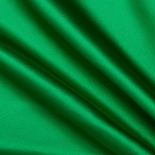 Ben Textiles Bridal Satin Kelly Green Fabric by The Yard, Green