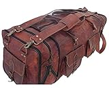 Handmade Vintage Travel Luggage 30 Inch Duffel Gym Sports Bag