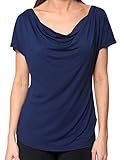 Free to Live Women's Draped Soft Short Sleeve Cowl Neck Blouse Top Made in USA