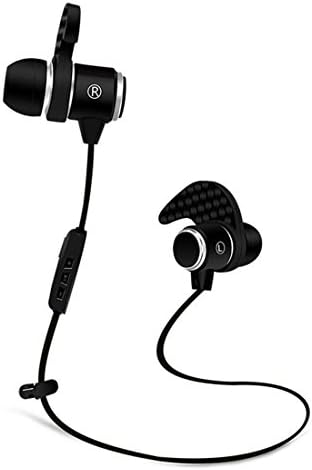 Bluetooth Headphones Sport in Ear with Microphone for Running,Magnetic Wireless Sweatproof Earbuds with Volume Control,Stereo and Bass Earphones,Noise Cancelling - Black,9 Hours Playtime