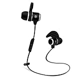 Magnetic Wireless Bluetooth Headphones, Stereo and Bass Earphones with Microphone for Running,Sweatproof Earbuds with Volume Control,Noise Cancelling - Black