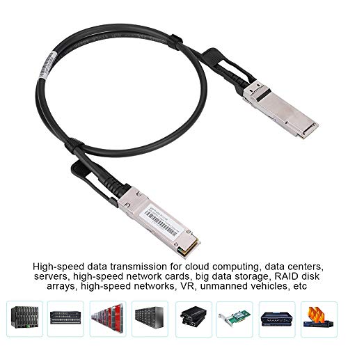 Mugast QSFP-40G-CU1M SFF-8436 Cable,3.3FT 4 Channels 10Gbps High Speed Transmission Copper Data Cable for VR, Data Center, Server, High-Speed Network Card, RAID Disk Array, etc