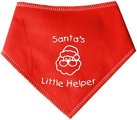 Spoilt Rotten Pets Christmas Dog Bandana - All Breed From Tiny Chihuahua to Extra Large Newfoundland Dog (Santa's Little Helper, Small Dog 11"-16" Neck)
