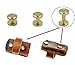 CrazyEve Brass Leather Binding Stud Belt Strap Bag Screws Binder Nail Rivet 20 Sets with Install Hole Punch (10mmx8mm)