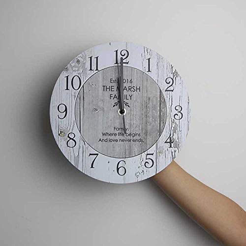 Wall Clock Vintage Wall Clock Wooden Quartz Clock Shabby Chic Large