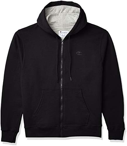 champion men's powerblend full zip fleece hoodie