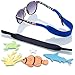 Baby Glasses and Sunglasses Strap 2pk | Active Kids with Bonus Stickers (Blue + Black)