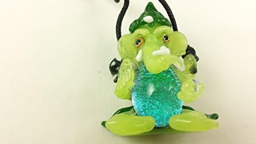Ganesh (Green Slyme Body) - Glass Pendant Necklace