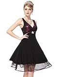 Ever Pretty New Fab Purple & Black V-Neck Empire Line Cocktail Dress 02236