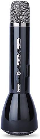 Portable Wireless Bluetooth Microphone Handheld Karaoke Speakers Mic compatible with iPhone/ iPad Samsung Sony HTC Lumia Android Smartphone or Smart TV/PC for playing and singing/recording (Black)