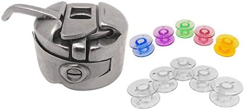ZickZackNaehmaschine Bobbin Case + Colourful + Transparent Plastic Bobbins for Brother Sewing Machines