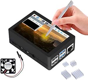 owootecc Raspberry Pi 4 Pantalla Táctil con Caja, Pantalla ...