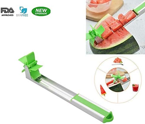 Stainless Steel Watermelon Slicer Cutter Knife， Windmill Watermelon Slicer Cutter Tongs Corer Fruit Melon Stainless Steel Tools Kitchen Gadgets