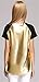 Summer Casual Punk Gold Black Colorblocking Metallic O-neck T-shirt Blouse Top L