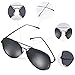 Duduma Polarized Fashion Aviator Sunglasses with Flat Lens Metal Frame for Women and Men 0713 (Black frame, Smoke lens)